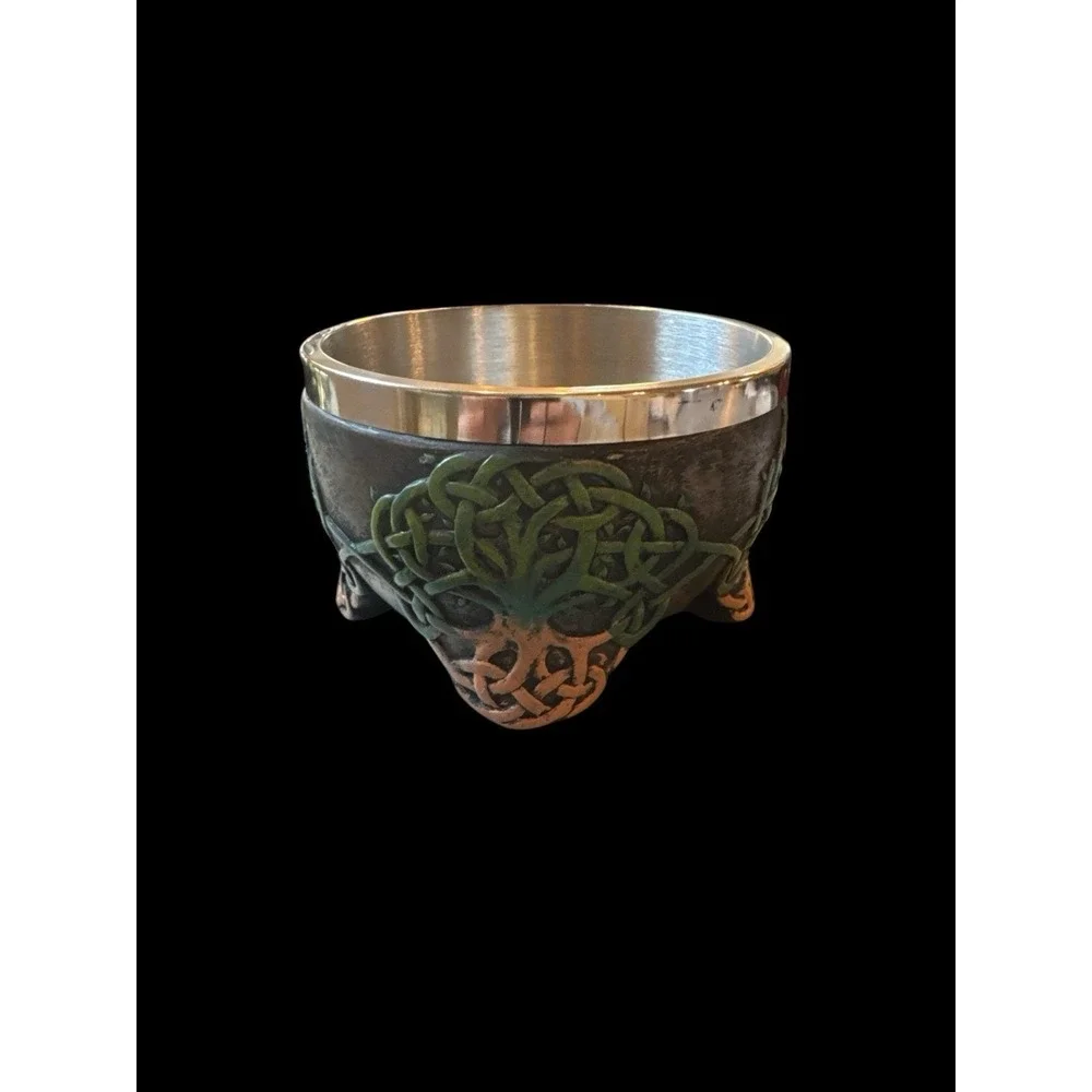 Wicca Metaphysical Spiritual Celtic Tree Of Life Yggdrasil Smudging Smudge Bowl!